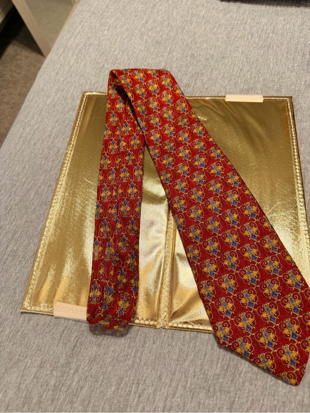 Robert Talbott Red Paisley Tie with Blue and Gold Details